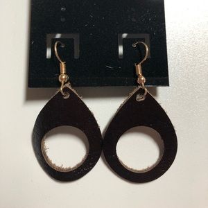 Custom made Brown Leather Earrings